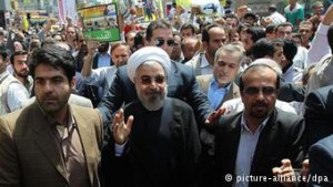 Der Hinrichtungspräsident Hassan Rouhani auf der Al-Quds-Kundgebung in Teheran 25. 07. 2014