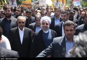 Hassan Rouhani am Alqud-Tag in Teheran 10.7.2015